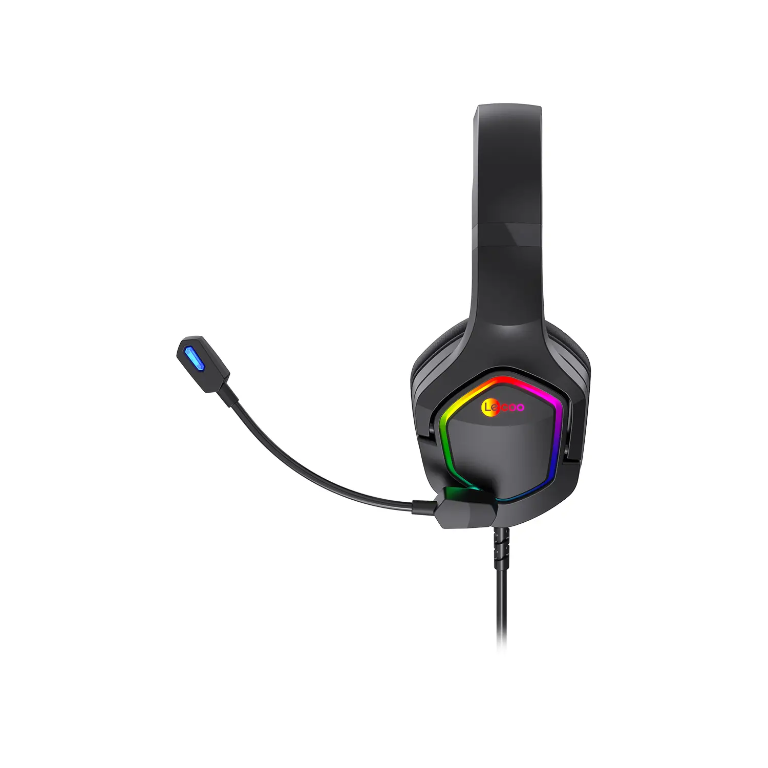 Lecoo HT403 3.5mm Jack + USB Kablolu Kulak Üstü RGB Aydınlatmalı Gaming Kulaklık Siyah - Image 10