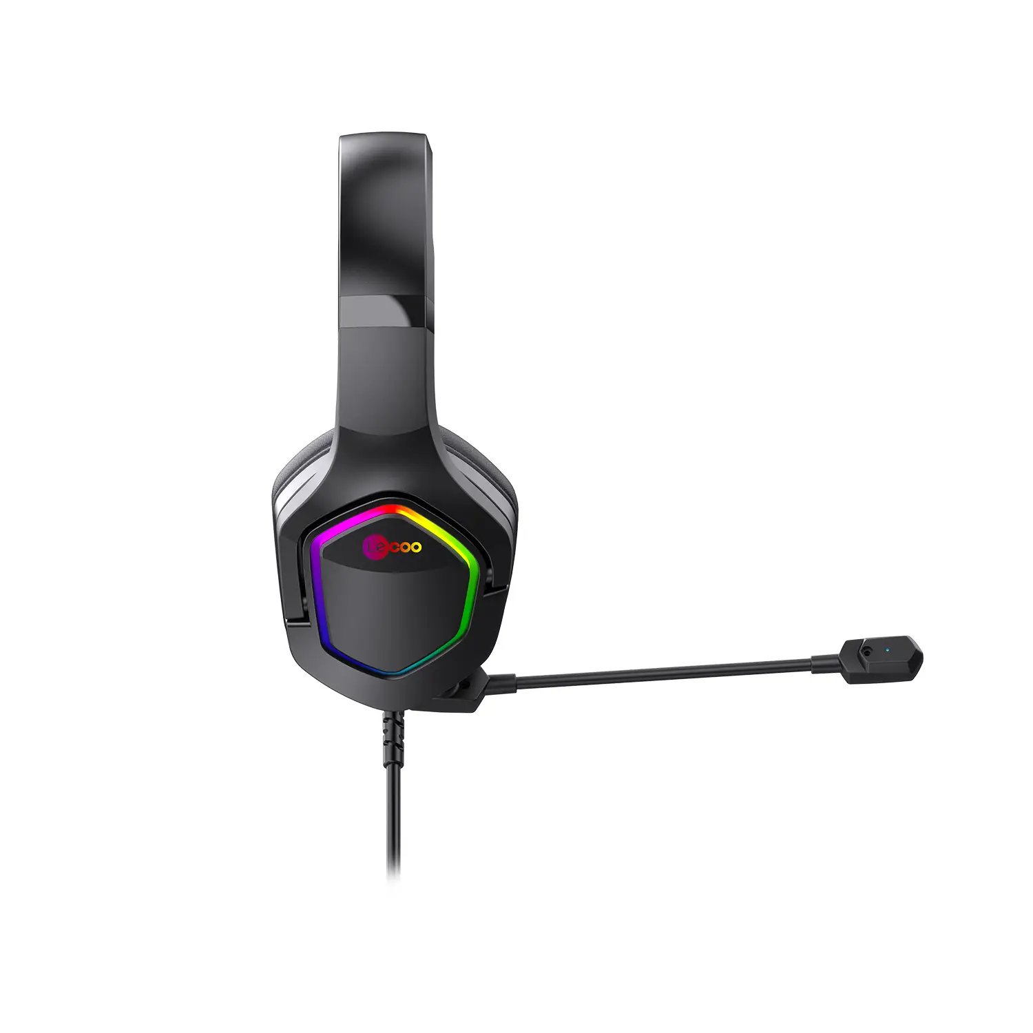 Lecoo HT403 3.5mm Jack + USB Kablolu Kulak Üstü RGB Aydınlatmalı Gaming Kulaklık Siyah - Image 7