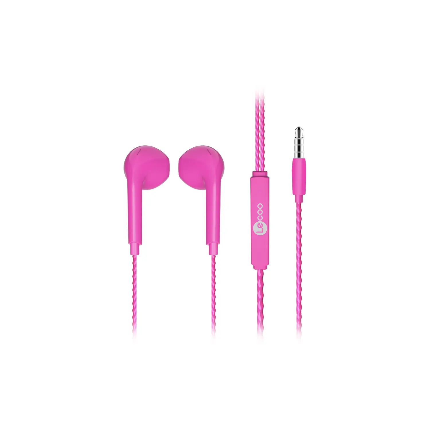 Lecoo EH104 Kablolu 3.5mm Jacklı Kulak İçi Mikrofonlu Kulaklık Pembe - Image 3