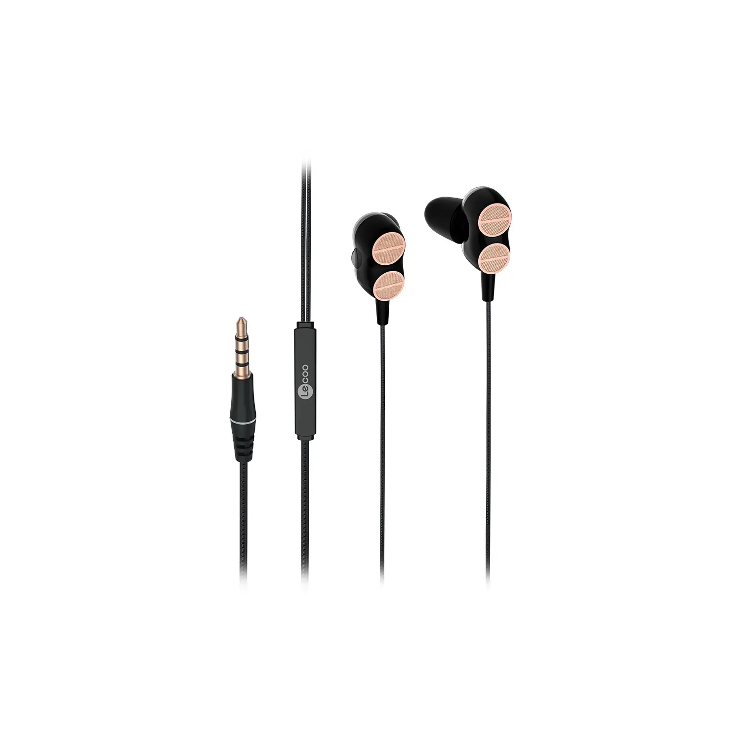 Lecoo EH102 Kablolu 3.5mm Jacklı Kulak İçi Mikrofonlu Dual Driver Kulaklık Siyah - Image 4