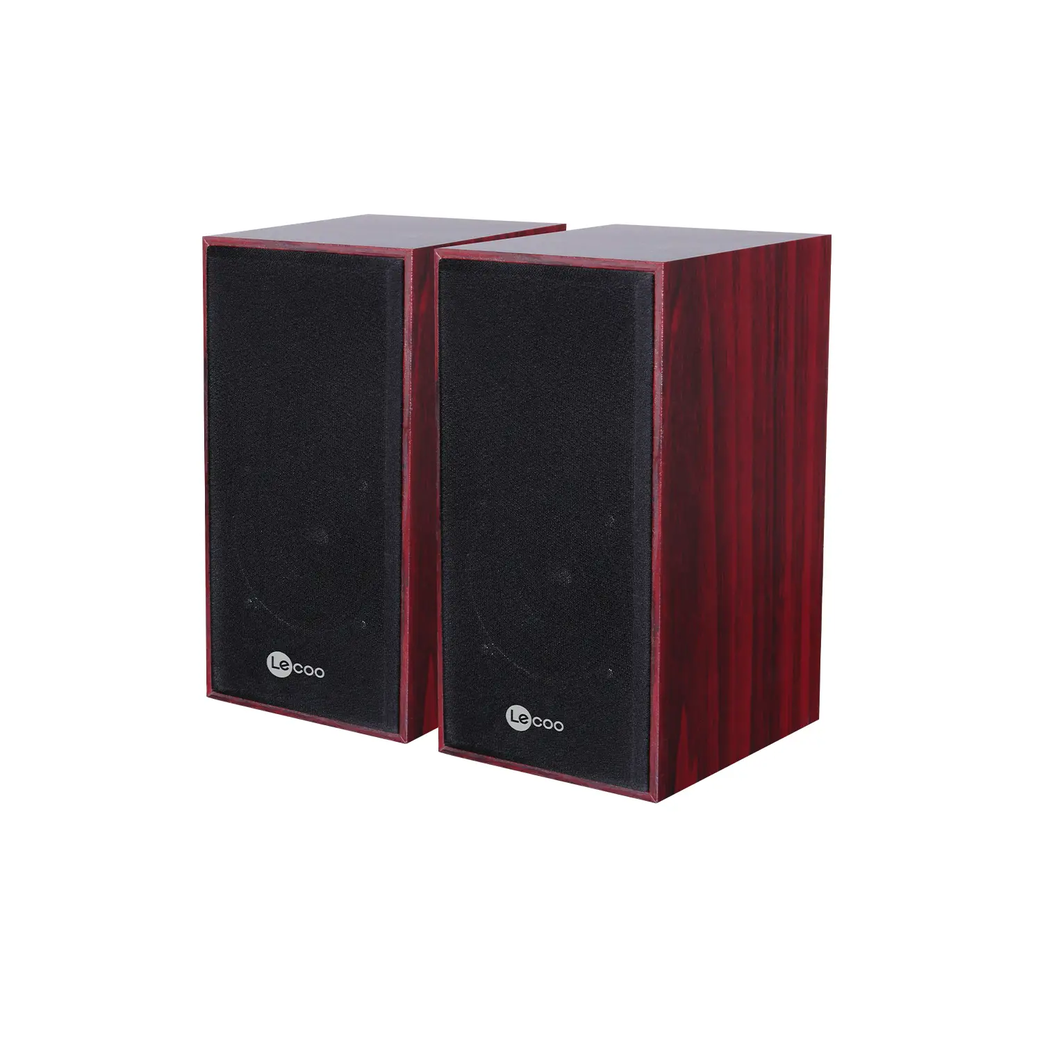 Lecoo DS105 Kablolu USB + 3.5mm Jack Girişli 6W Stereo Masaüstü Ahşap Hoparlör - Image 5