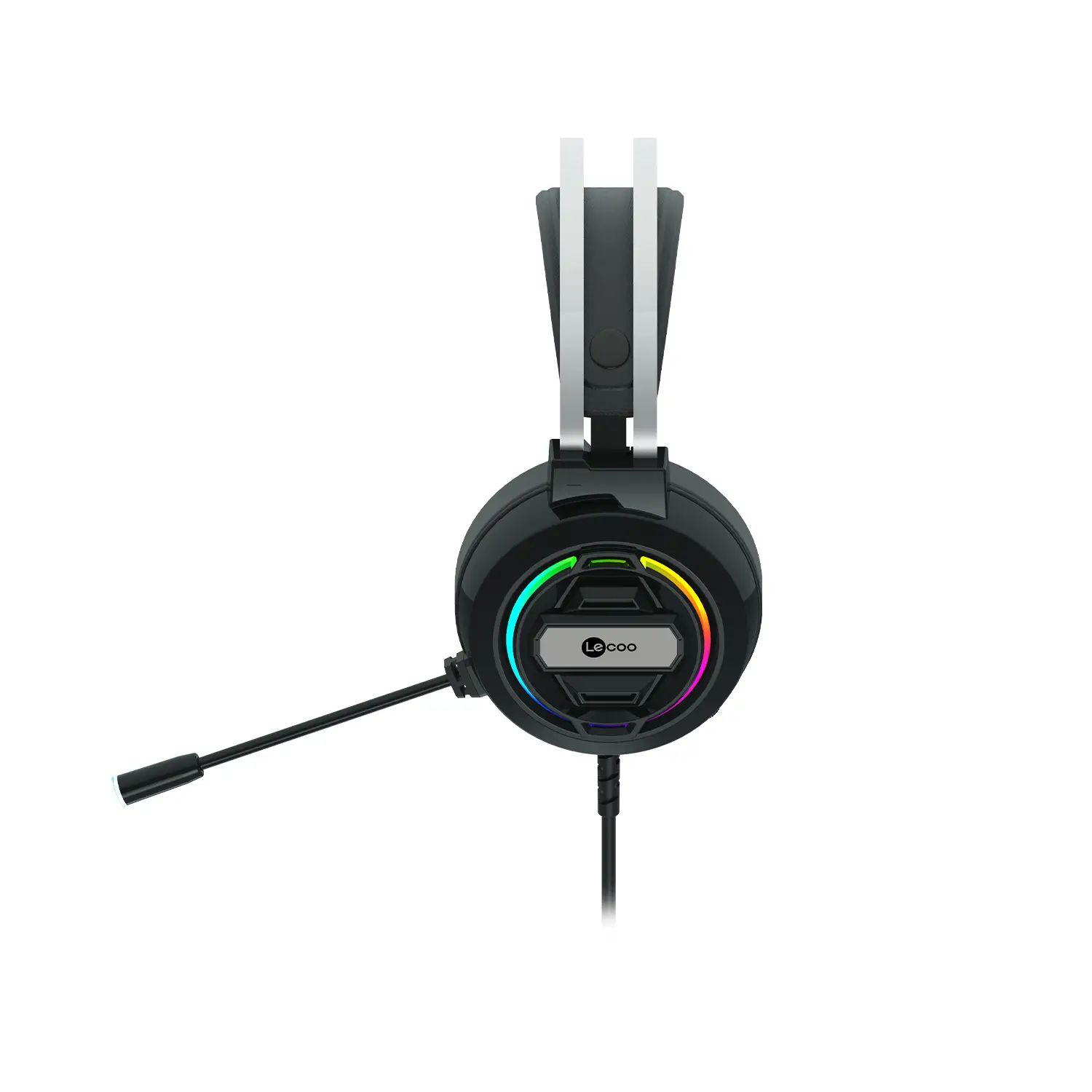 Lecoo HT401 Kablolu USB2.0 RGB LED Aydınlatmalı Kulak Üstü Gaming Kulaklık Siyah - Image 8