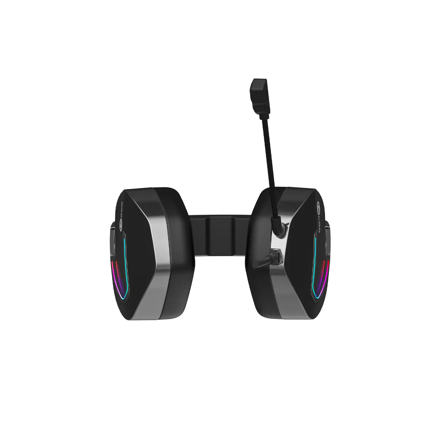 Lecoo HT402 USB + 3.5mm Jack Kablolu RGB LED Aydınlatmalı Çıkartılabilir Mikrofonlu Kulak Üstü Gaming Kulaklık Siyah - Image 7