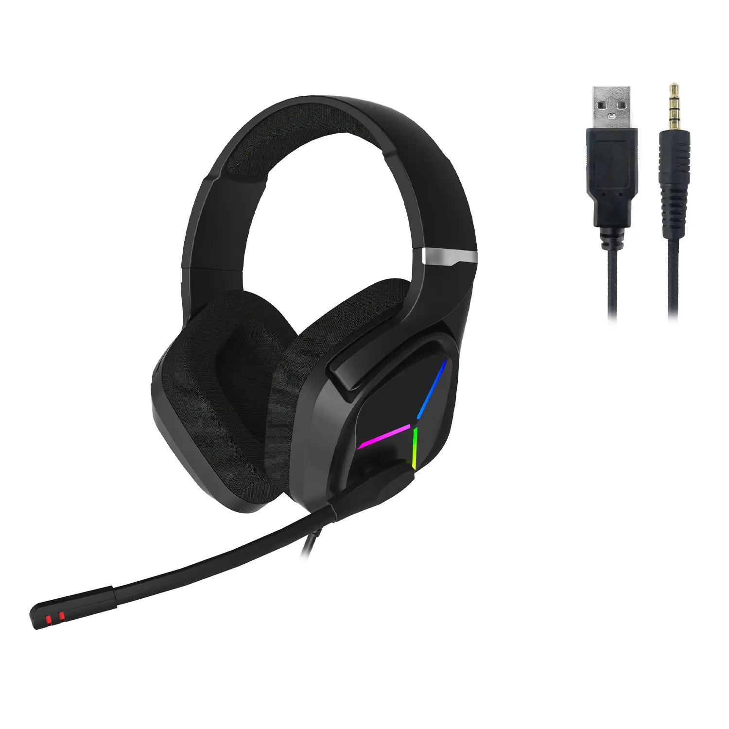 Lecoo HT406 3.5mm Jack + USB Kablolu RGB Aydınlatmalı Kulak Üstü Gaming Kulaklık Siyah - Image 8