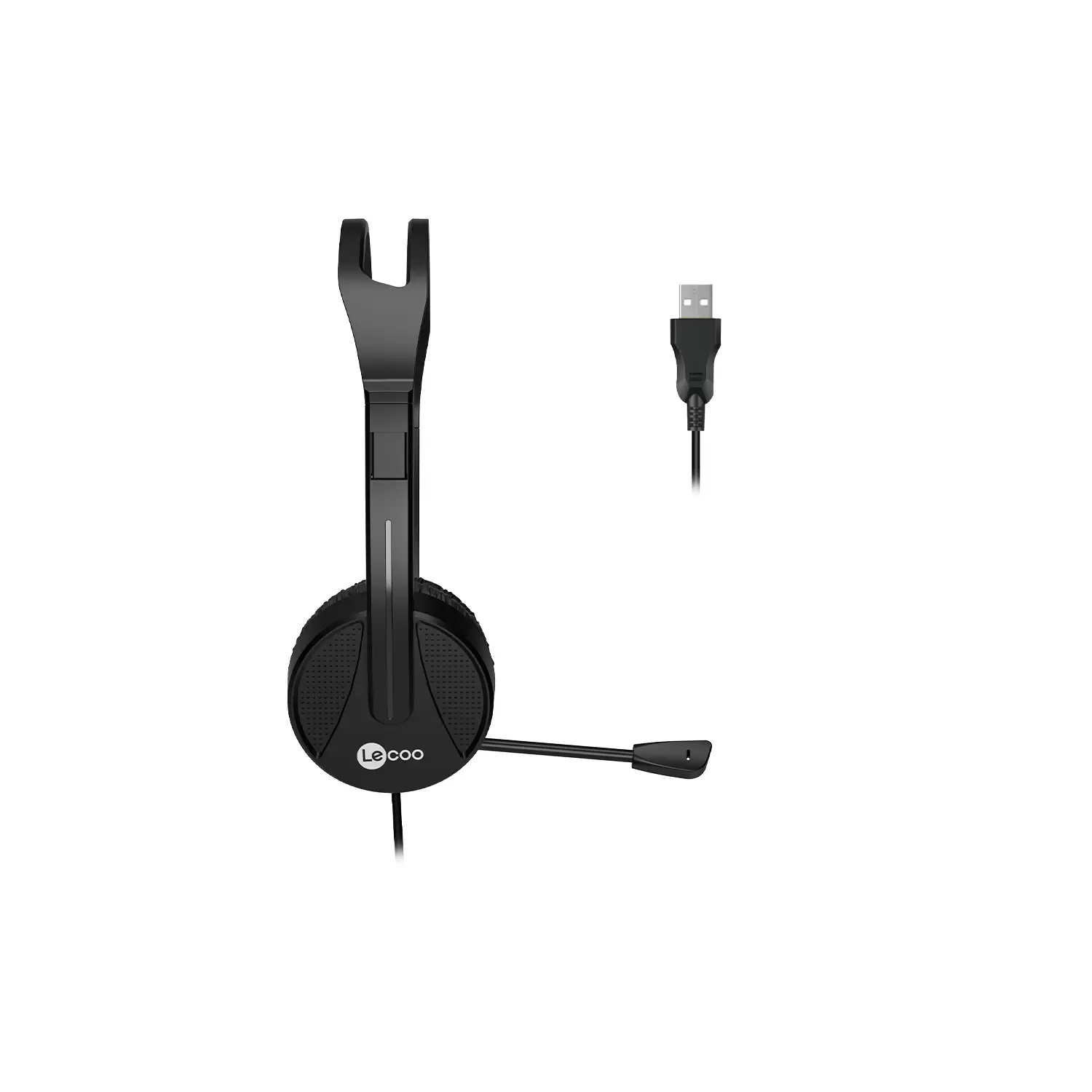 Lecoo HT106 USB Kablolu Mikrofonlu Kulak Üstü Kulaklık Siyah - Image 3