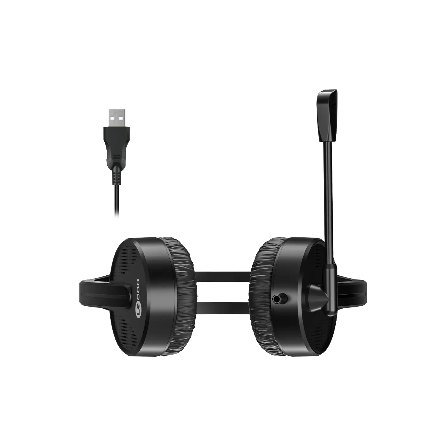 Lecoo HT106 USB Kablolu Mikrofonlu Kulak Üstü Kulaklık Siyah - Image 5