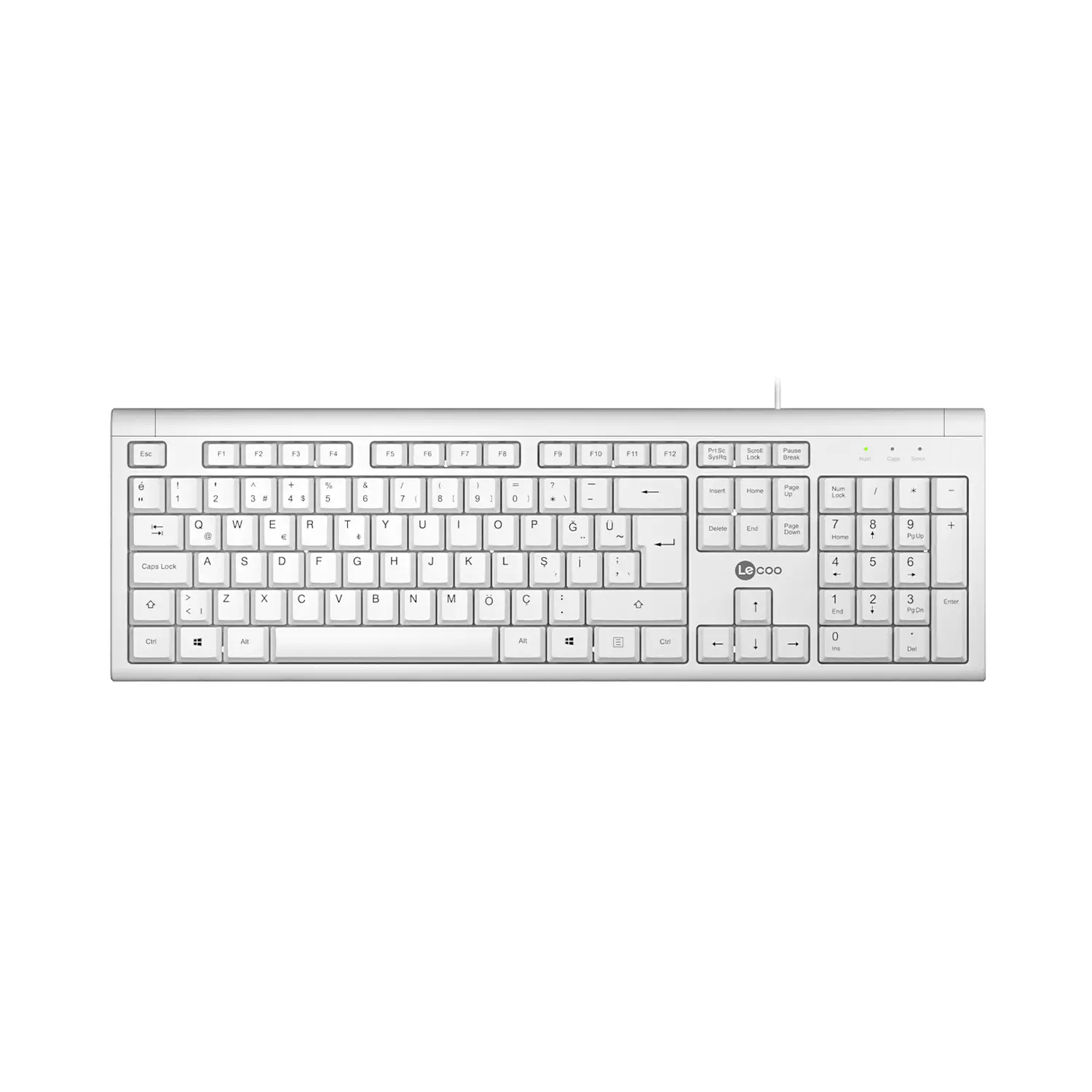 Lecoo KB101 USB Kablolu Türkçe Q Klavye Beyaz