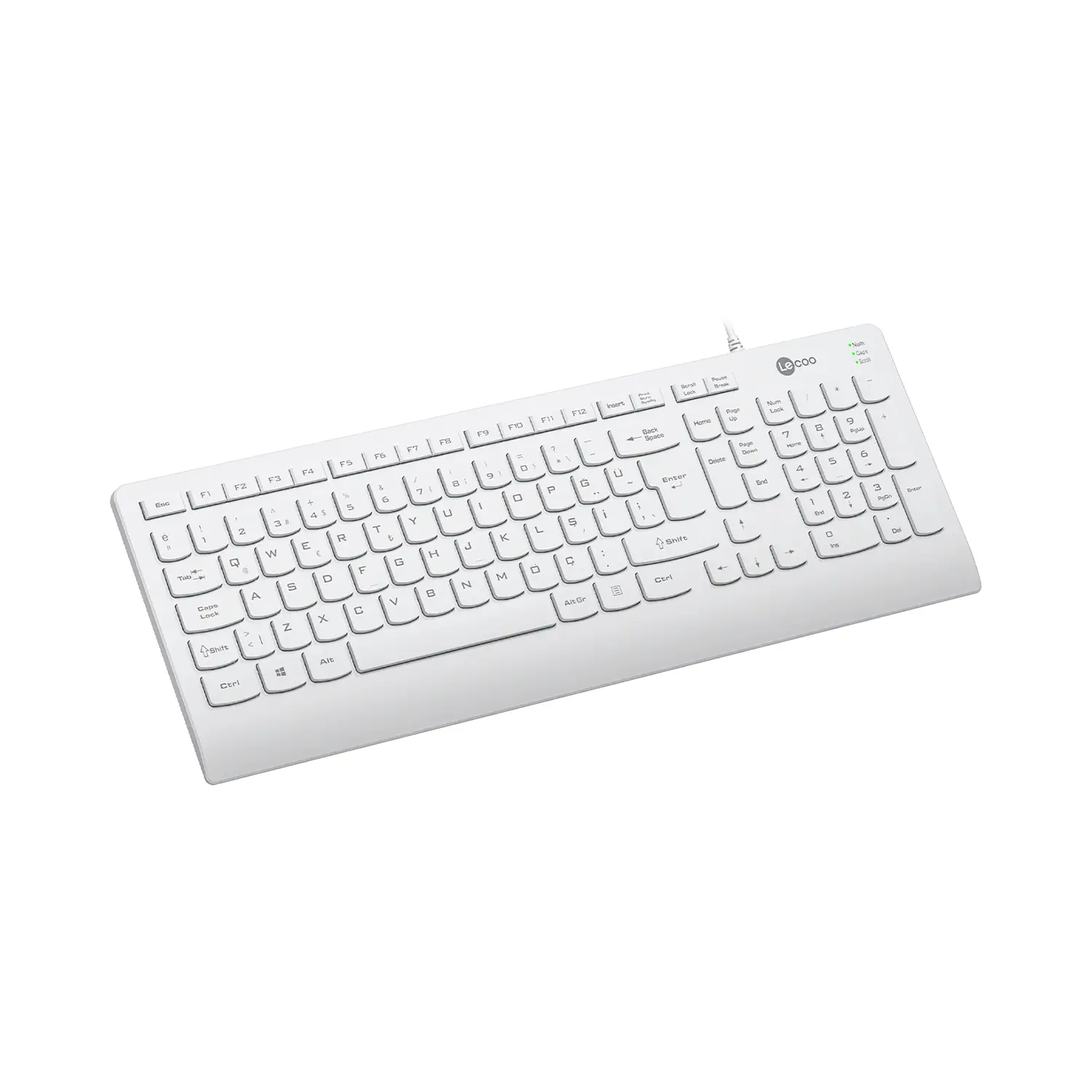 Lecoo KB103 USB Kablolu Türkçe Q Klavye Beyaz - Image 2