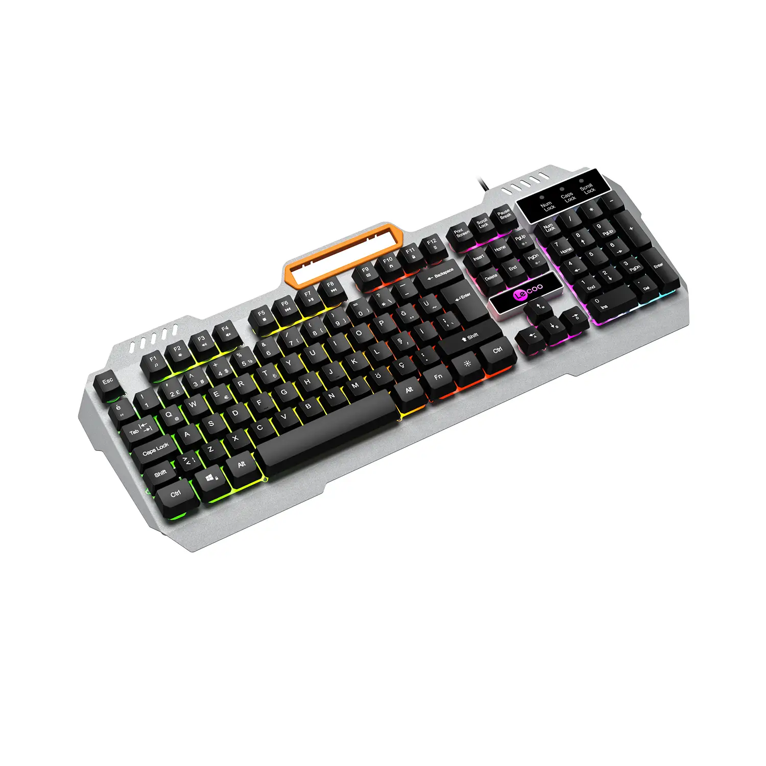 Lecoo KB123 USB Kablolu Rainbow Efektli Gaming Türkçe Q Siyah Klavye - Image 3