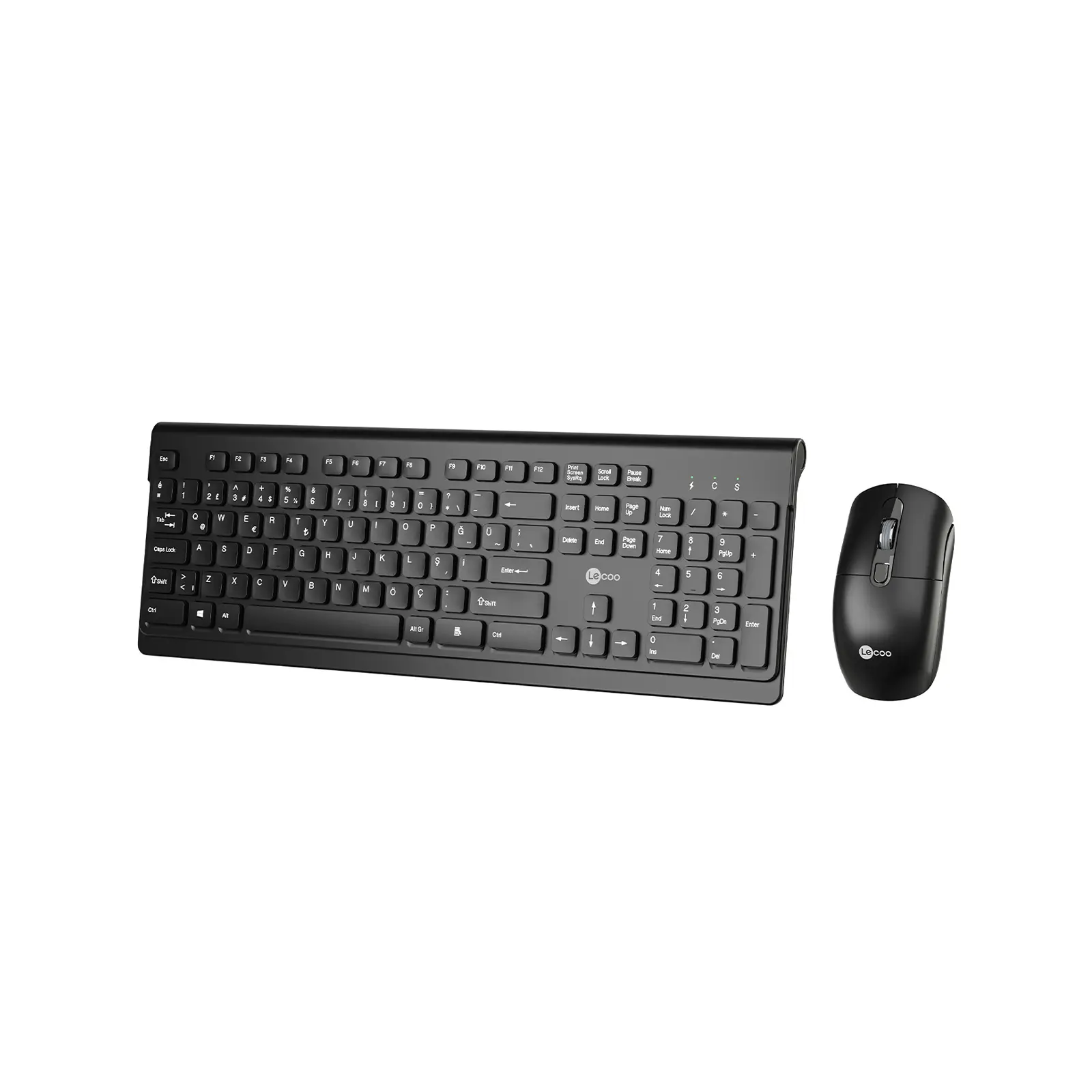 Lecoo KW203 Kablosuz Türkçe Q Klavye & Mouse Set Siyah - Image 4