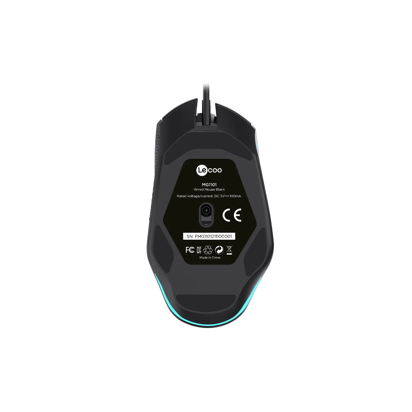 Lecoo MG1101 Kablolu RGB LED Aydınlatmalı 6400DPI 8 Tuşlu Gaming Optik Mouse Siyah - Image 8