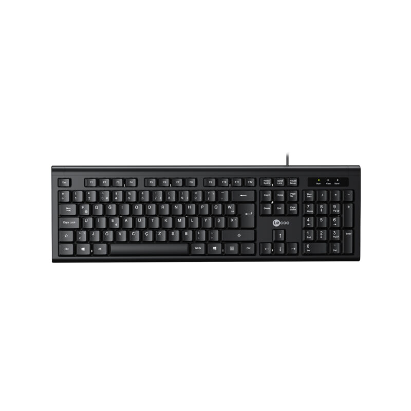 Lecoo KB101 USB Kablolu Türkçe F Klavye Siyah