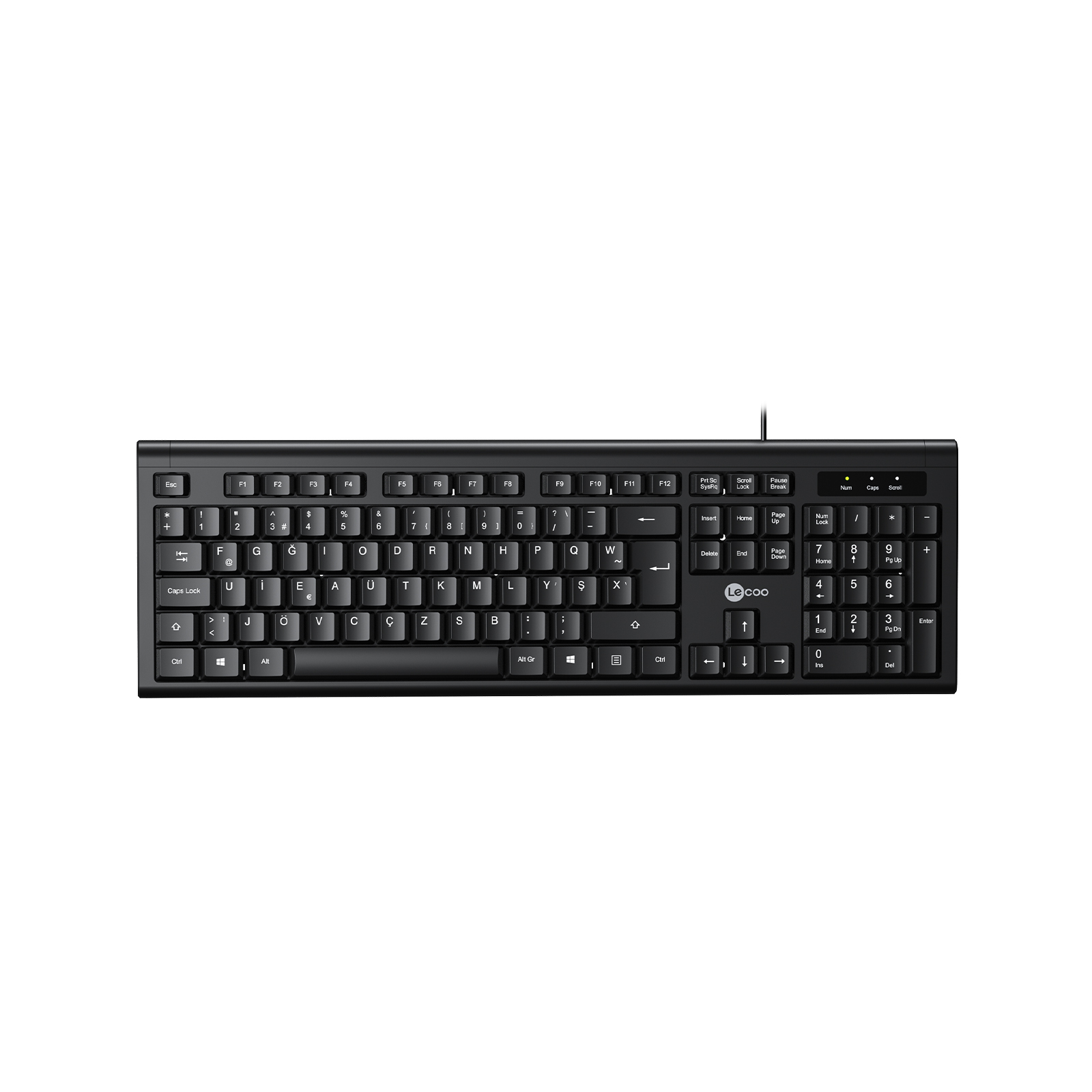 Lecoo KB101 USB Kablolu Türkçe F Klavye Siyah
