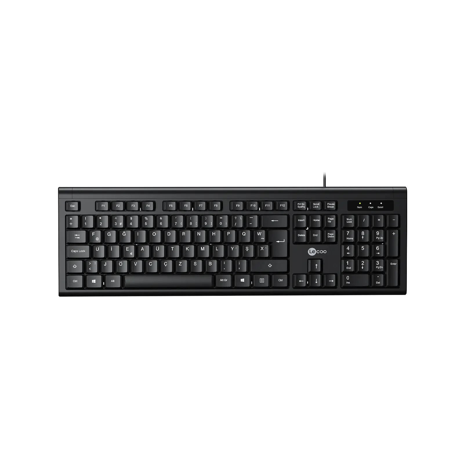 Lecoo KB101 USB Kablolu Türkçe F Klavye Siyah