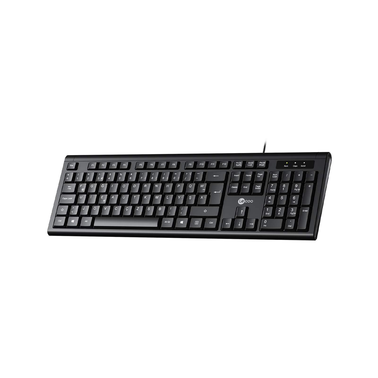 Lecoo KB101 USB Kablolu Türkçe F Klavye Siyah - Görsel 3