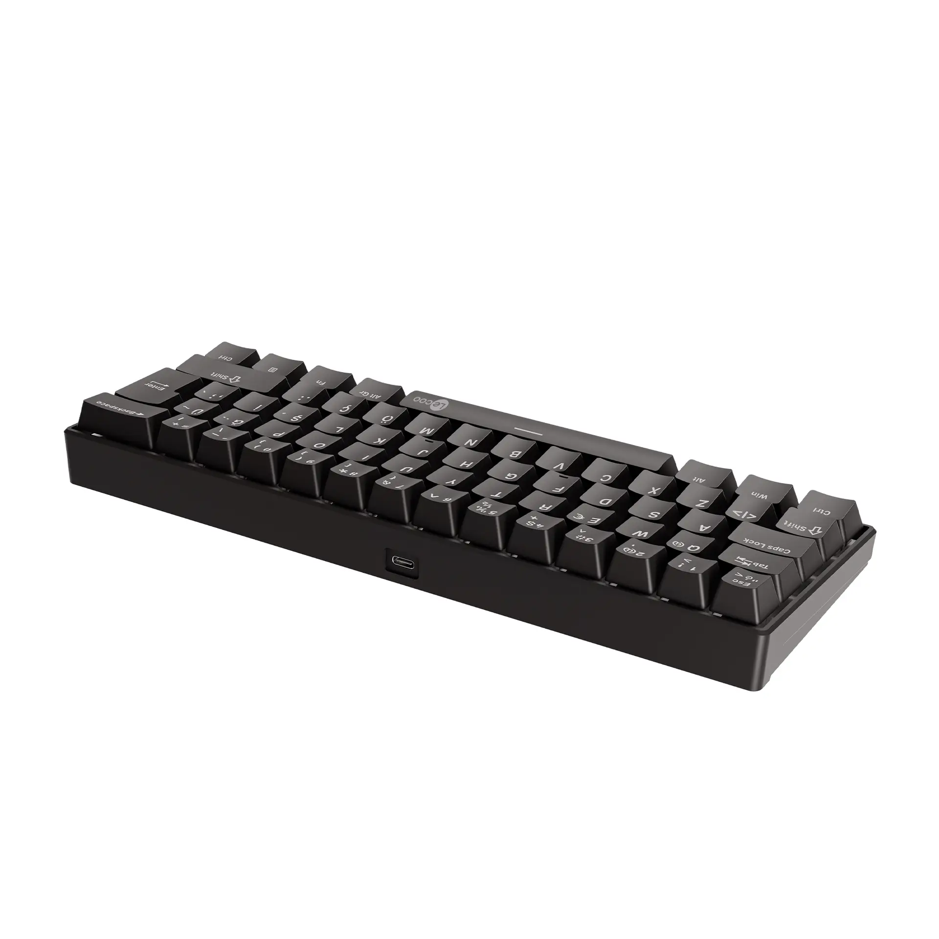 Lecoo GK601 Kablolu Blue Switch 62 Tuş RGB Mekanik Oyuncu Klavyesi Türkçe Q Siyah - Image 5