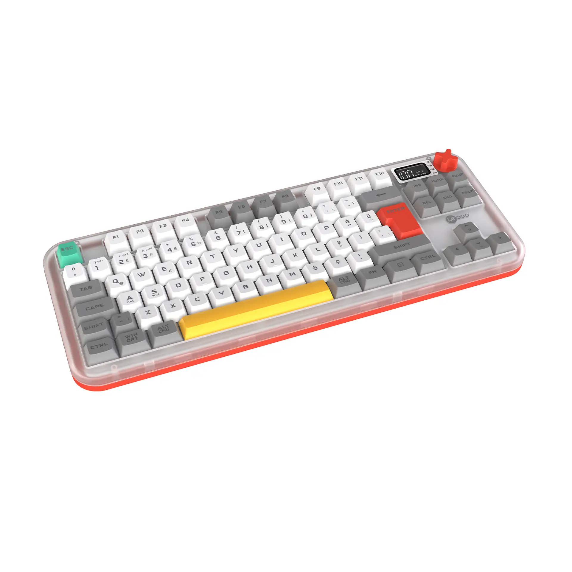 Lecoo GK302 Üç Modlu RGB Kablosuz 85 Tuşlu Türkçe Q Membran Oyuncu Klavyesi Beyaz Gri - Image 21