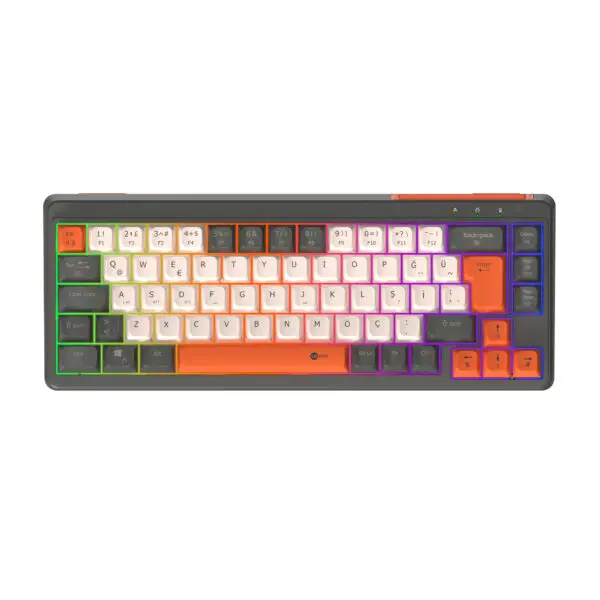Lecoo GK680 Üç Modlu RGB Aydınlatmalı 68 Tuş Membran Gaming Klavye Siyah Turuncu