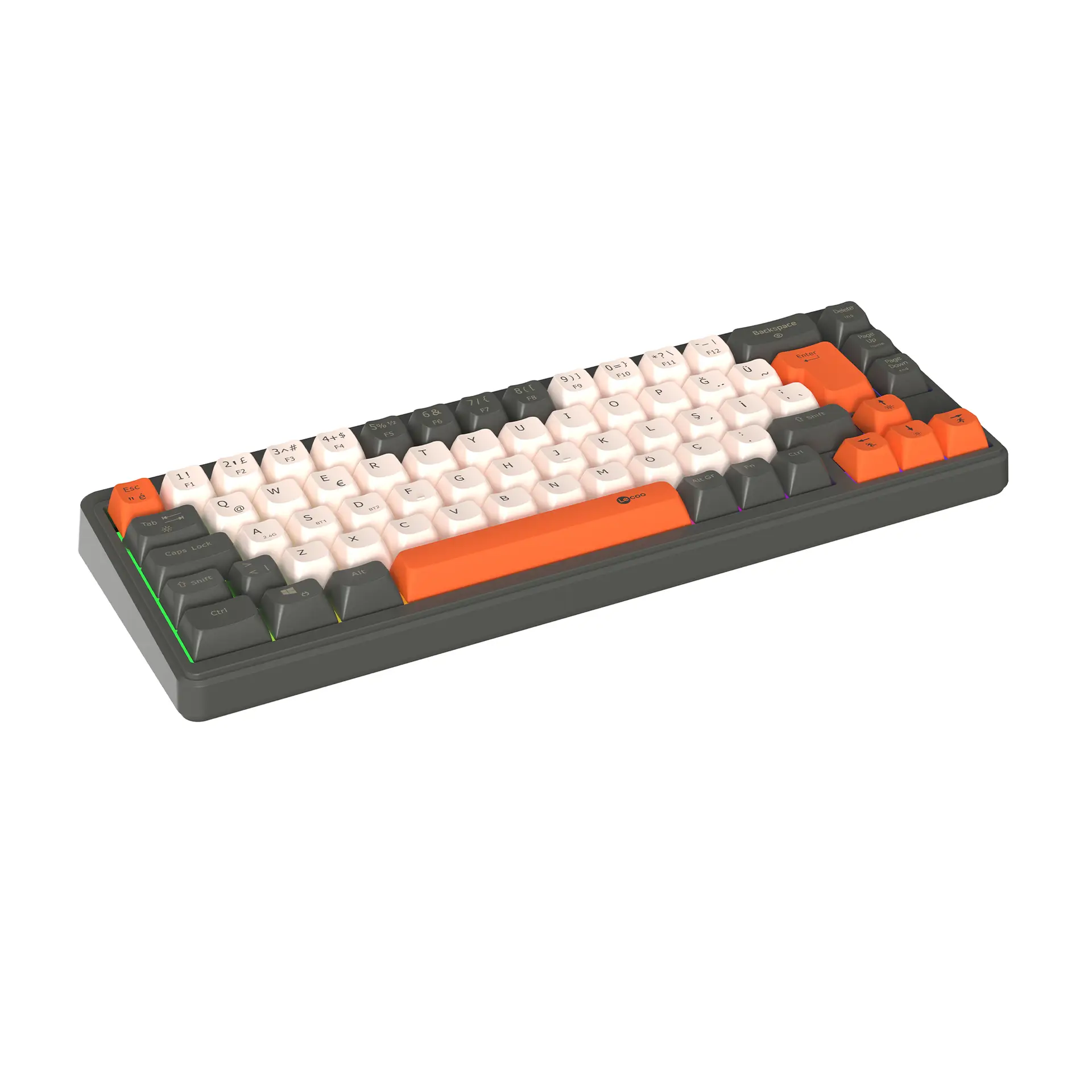 Lecoo GK680 Üç Modlu RGB Aydınlatmalı 68 Tuş Membran Gaming Klavye Siyah Turuncu - Image 3