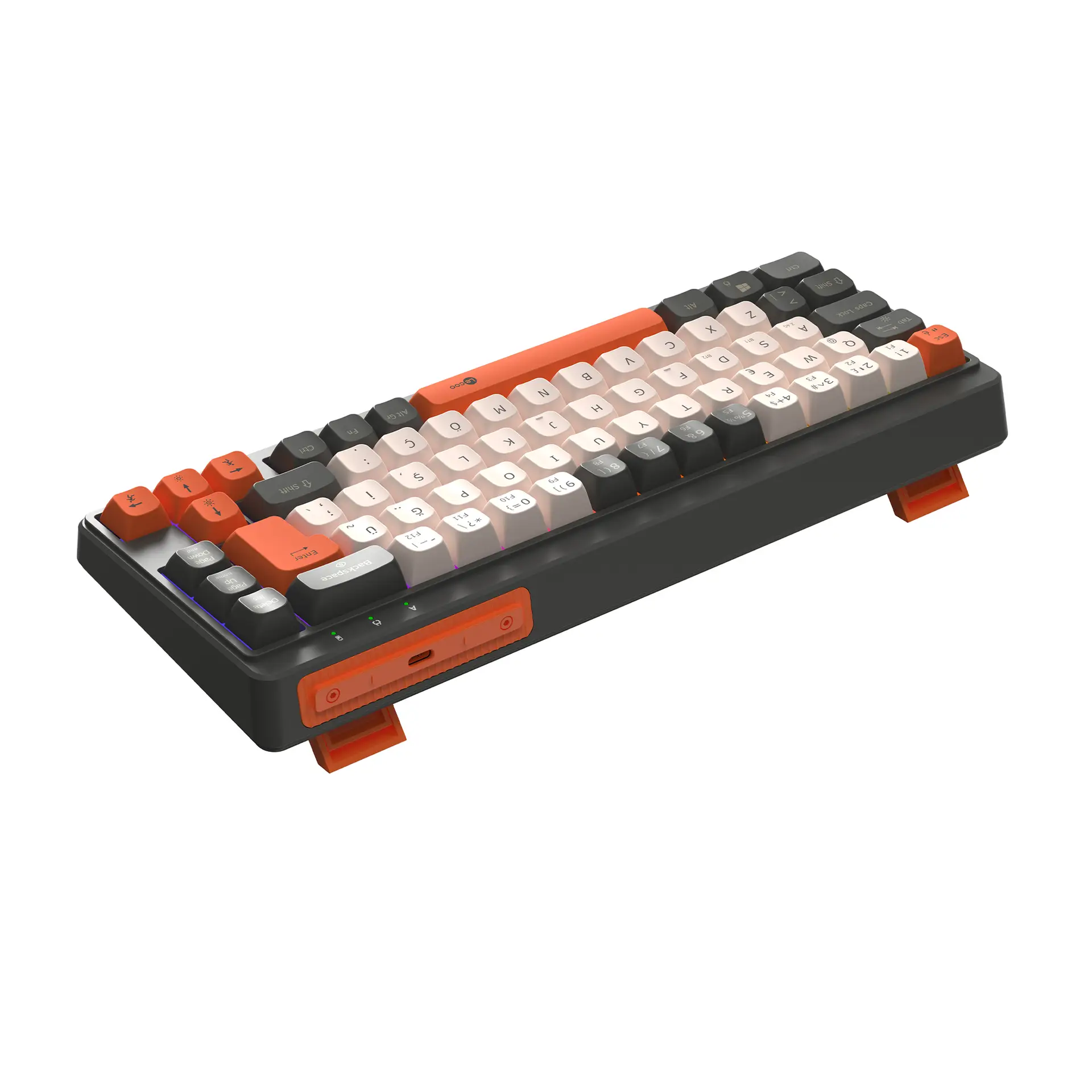 Lecoo GK680 Üç Modlu RGB Aydınlatmalı 68 Tuş Membran Gaming Klavye Siyah Turuncu - Image 6